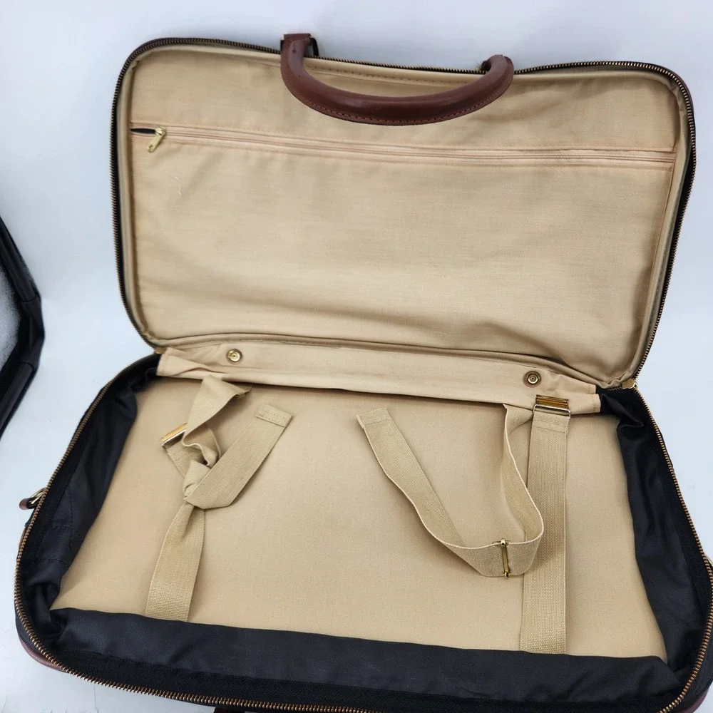 Vintage Lark Travel Bag Set Duffel Weekender Carry On Retro Stripe Luggage